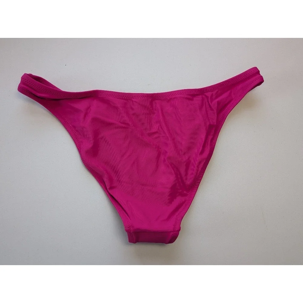 J.Crew 1989 High Leg Bikini Bottom Hot Pink Swim Beach Size M NWT BP209‎